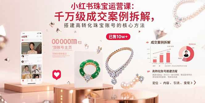 小红书珠宝运营课：千万级成交案例拆解，搭建高转化珠宝账号的核心方法-宇文网创