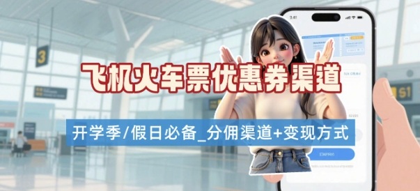 学生党必看！机票火车票优惠券申请渠道 + 项目打法，开学季节日速存-宇文网创