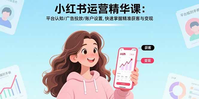 小红书运营精华课：平台认知/广告投放/账户设置,快速掌握精准获客与变现-宇文网创