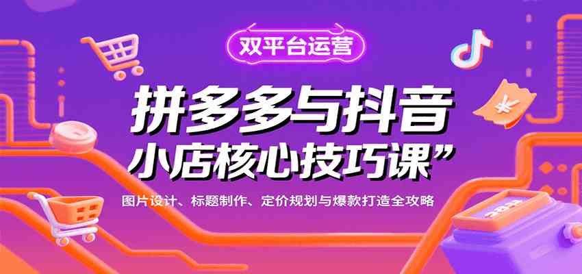 拼多多与抖音小店核心技巧课，图片设计、标题制作、定价规划与爆款打造全攻略-宇文网创