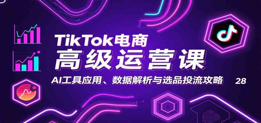 TikTok电商高级运营课：AI工具应用、数据解析与选品投流攻略-宇文网创