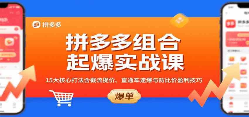拼多多组合起爆实战课：15大核心打法含截流提价、直通车速爆与防比价盈利技巧-宇文网创