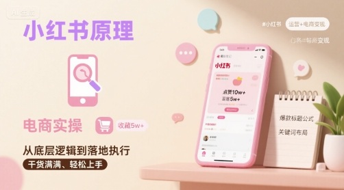 小红书原理以及详细实操流程，小红书电商教程-宇文网创