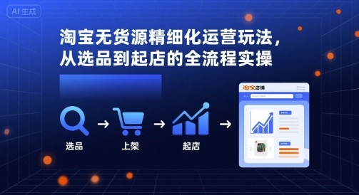 淘宝无货源精细化运营玩法，从选品到起店的全流程实操-宇文网创
