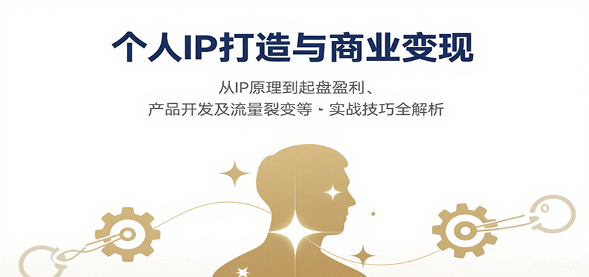 个人IP打造与商业变现，从IP原理到起盘盈利、产品开发及流量裂变等实战技巧全解析-宇文网创