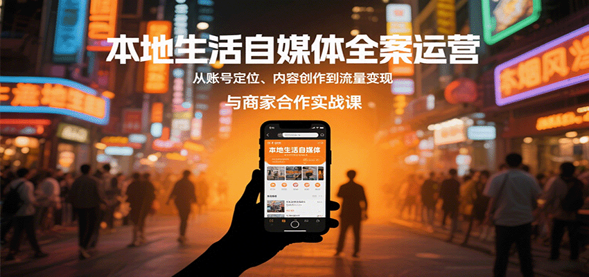 本地生活自媒体全案运营，从账号定位、内容创作到流量变现与商家合作实战课-宇文网创