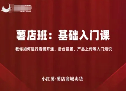 小红薯薯店商城卖货，基础入门课，教你如何进行店铺开通、后台设置、产品上传等入门知识-宇文网创