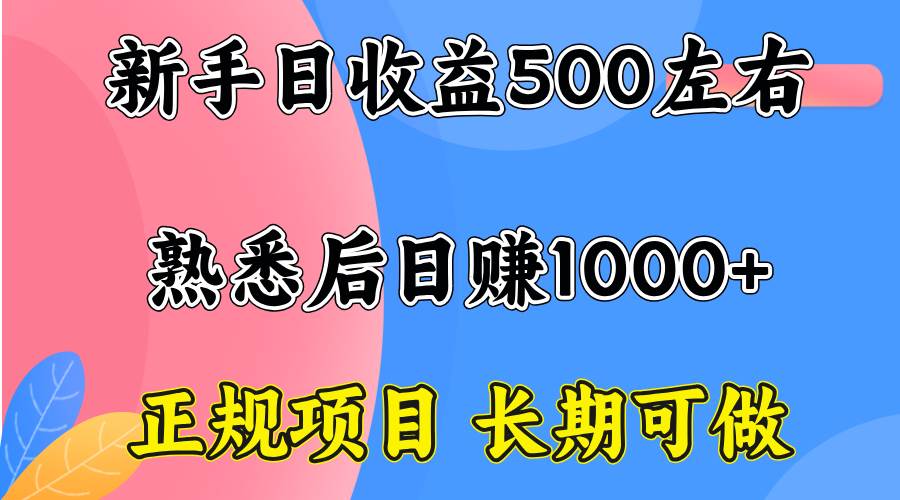 一台电脑，前期日收益300-500，熟练后日入1000左右-宇文网创