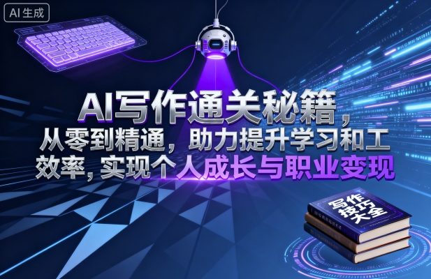 AI写作通关秘籍，从零到精通，助力提升学习和工作效率，实现个人成长与职业变现-宇文网创