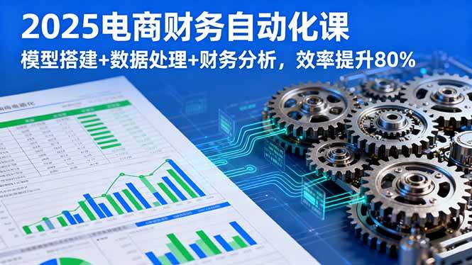 2025电商财务自动化课，模型搭建+数据处理+财务分析，效率提升80%-宇文网创