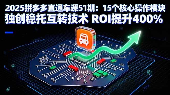 2025拼多多直通车课51期：15个核心操作模块 独创稳托互转技术 ROI提升400%-宇文网创