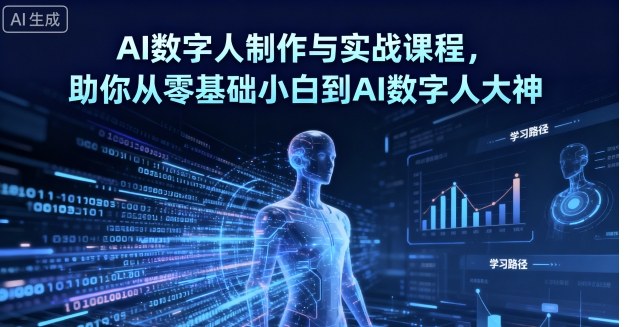 AI数字人制作与实战课程，助你从零基础小白到AI数字人大神-宇文网创