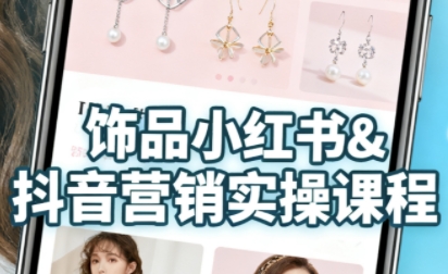 抖音+小红书饰品卖货：货源、开店、内容全教会，让新手快速掌握饰品线上营销全流程，轻松开启变现路-宇文网创