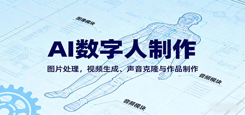 AI永生数字人制作教程：图片处理，视频生成、声音克隆与作品制作-宇文网创
