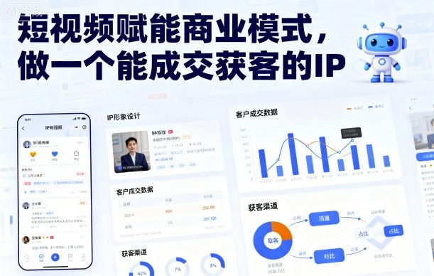 短视频赋能商业模式，做一个能成交获客的IP-宇文网创