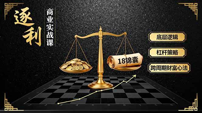 《逐 利》商业实战课，底层逻辑、杠杆策略、18锦囊，跨周期财富心法-宇文网创
