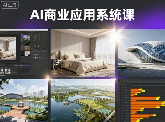 AI商业应用系统课，室内-软装-建筑-景观，智能设计+效果图+动画画实战-宇文网创