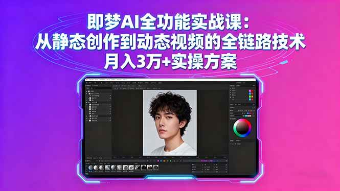 即梦AI全功能实战课：从静态创作到动态视频的全链路技术 月入3万+实操方案-宇文网创