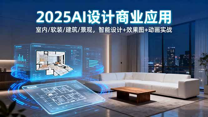 2025AI设计商业应用：室内/软装/建筑/景观，智能设计+效果图+动画实战-宇文网创