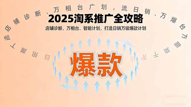 2025淘系推广全攻略，店铺诊断、万相台、智能计划，打造日销万级爆款计划-宇文网创