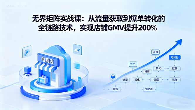 无界矩阵实战课：从流量获取到爆单转化的全链路技术，实现店铺GMV提升200%-宇文网创