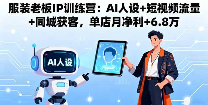 服装老板IP训练营：AI人设+短视频流量+同城获客，单店月净利+6.8万-宇文网创