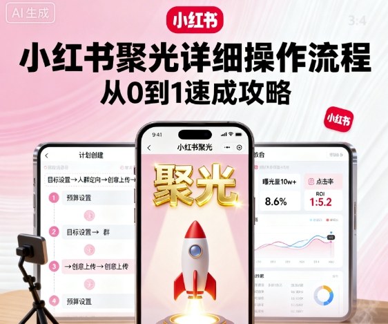 小红书聚光详细操作流程，小红书聚光从0到1速成攻略-宇文网创