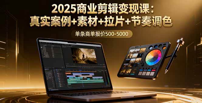 2025商业剪辑变现课：真实案例+素材+拉片+节奏调色，单条商单报价500-5000-宇文网创