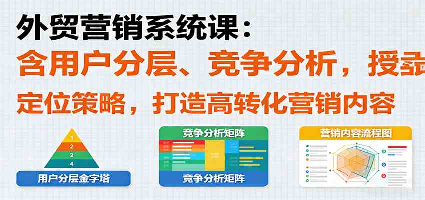 外贸营销系统课：含用户分层、竞争分析，授卖品、定位策略，打造高转化营销内容-宇文网创