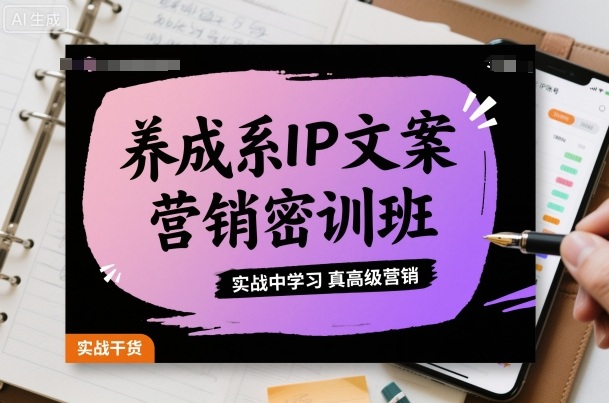 养成系IP文案营销密训班，实战中学习真高级营销-宇文网创
