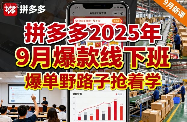 拼多多2025年9月爆款线下班，爆单野路子抢着学-宇文网创