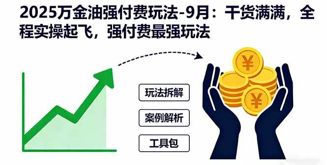 2025万金油强付费玩法-9月：干货满满，全程实操起飞，强付费最强玩法-宇文网创