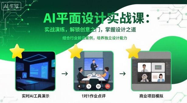 AI平面设计实战课，实战演练，解锁创意之门，掌握设计之道-宇文网创
