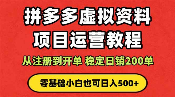 拼多多开店运营课程： 蓝海变现玩法，轻松实现睡后收入 零基础小白也可…-宇文网创