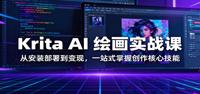 Krita AI 绘画实战课：从安装部署到变现，一站式掌握创作核心技能-宇文网创