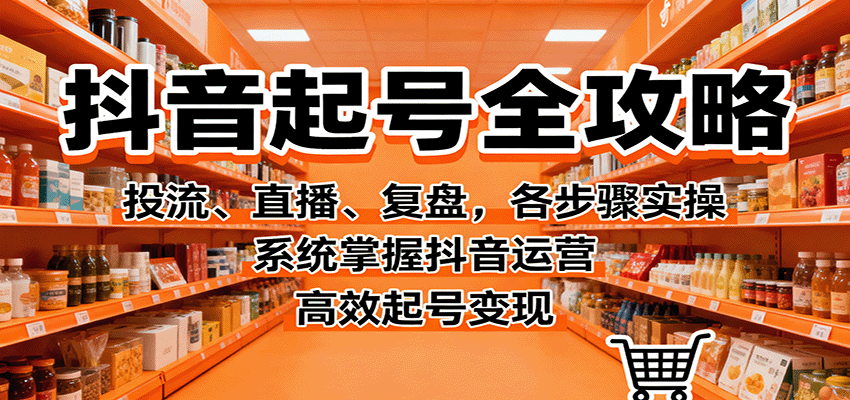 抖音起号全攻略，投流、直播、复盘，各步骤实操，系统掌握抖音运营，高效起号变现-宇文网创