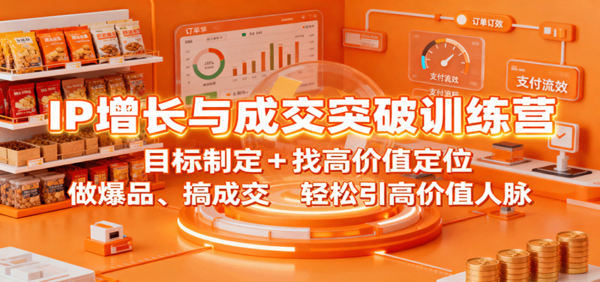 IP增长与成交突破训练营：目标制定+找高价值定位，做爆品、搞成交，轻松引高价值人脉-宇文网创
