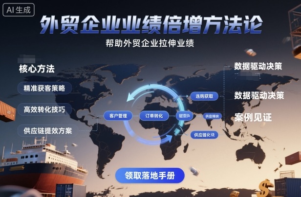 外贸企业业绩倍增方法论，帮助外贸企业拉伸业绩-宇文网创