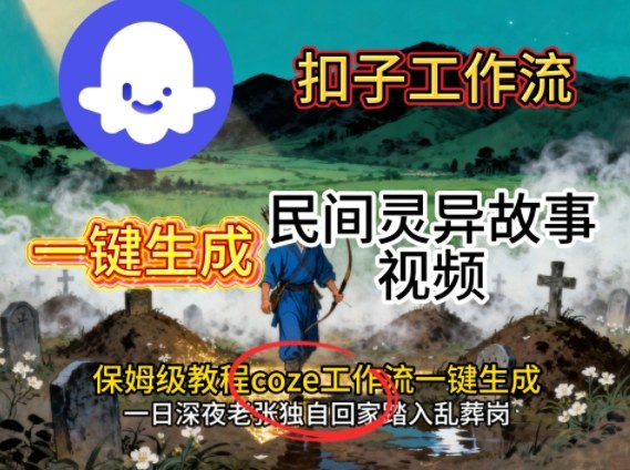 Coze扣子工作流一键生成民间灵异故事视频，保姆级教程搭建教学-宇文网创