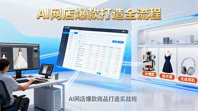 AI网店爆款商品打造实战班：AI技术实现商品图智能处理，快速搭建AI网店-宇文网创