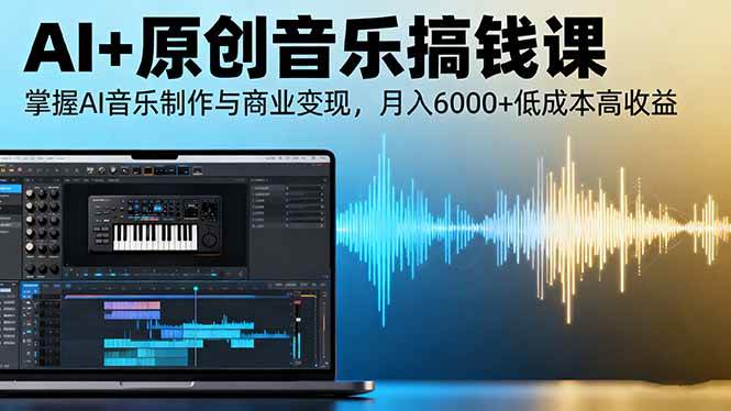 AI+原创音乐搞钱课：掌握AI音乐制作与商业变现，月入6000+低成本高收益-宇文网创