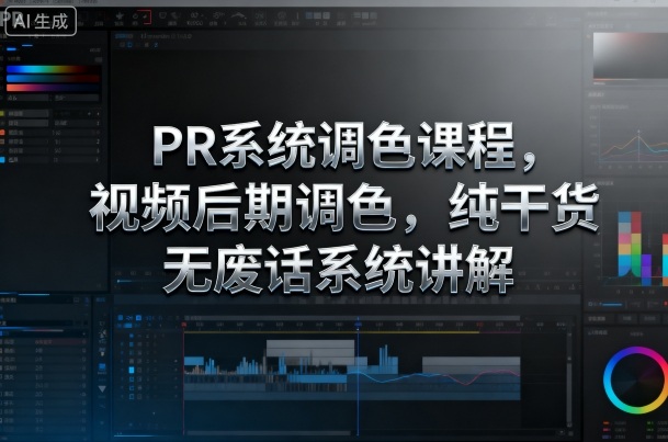 PR系统调色课程，视频后期调色，纯干货无废话系统讲解-宇文网创