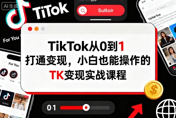 TikTok从0到1打通变现，小白也能操作的TK变现实战课程-宇文网创