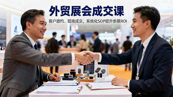 外贸展会成交课，含目标制定、客户邀约、现场成交，系统化SOP提升参展ROI-宇文网创