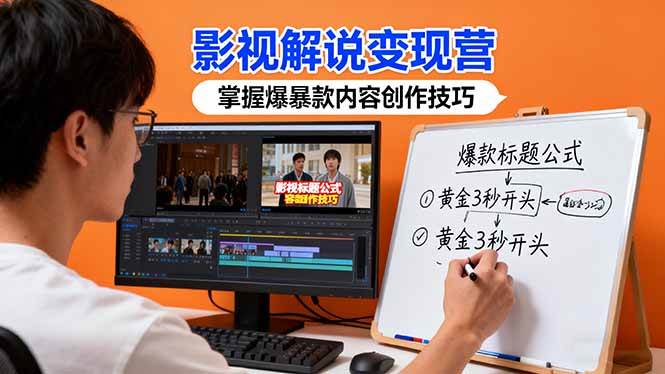 影视解说变现营：通过30+实战案例爆款内容创作技巧，掌握影视解说盈利密码-宇文网创