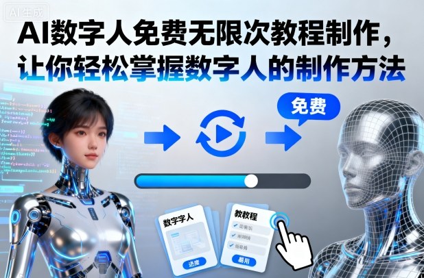 AI数字人免费无限次教程制作，让你轻松掌握数字人的制作方法-宇文网创