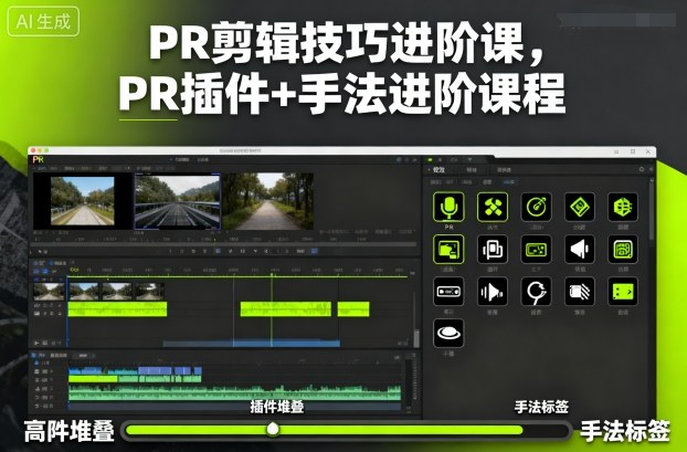 PR剪辑技巧进阶课，PR插件+手法进阶课程-宇文网创