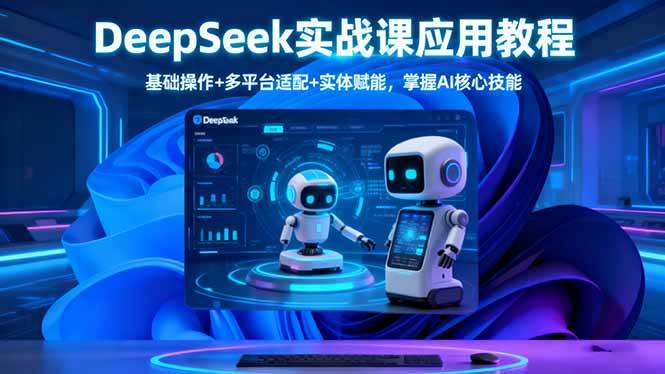 DeepSeek实战课应用教程、基础操作+多平台适配+实体赋能，掌握AI核心技能-宇文网创