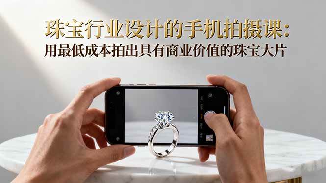 珠宝行业设计的手机拍摄课：用最低成本拍出具有商业价值的珠宝大片！-宇文网创
