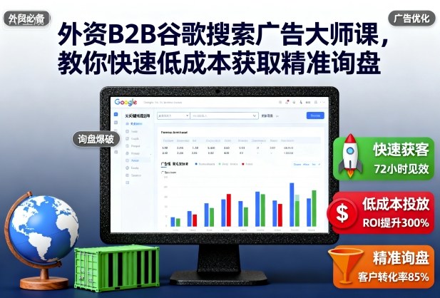 外资B2B谷歌搜索广告大师课，教你快速低成本获取精准询盘-宇文网创